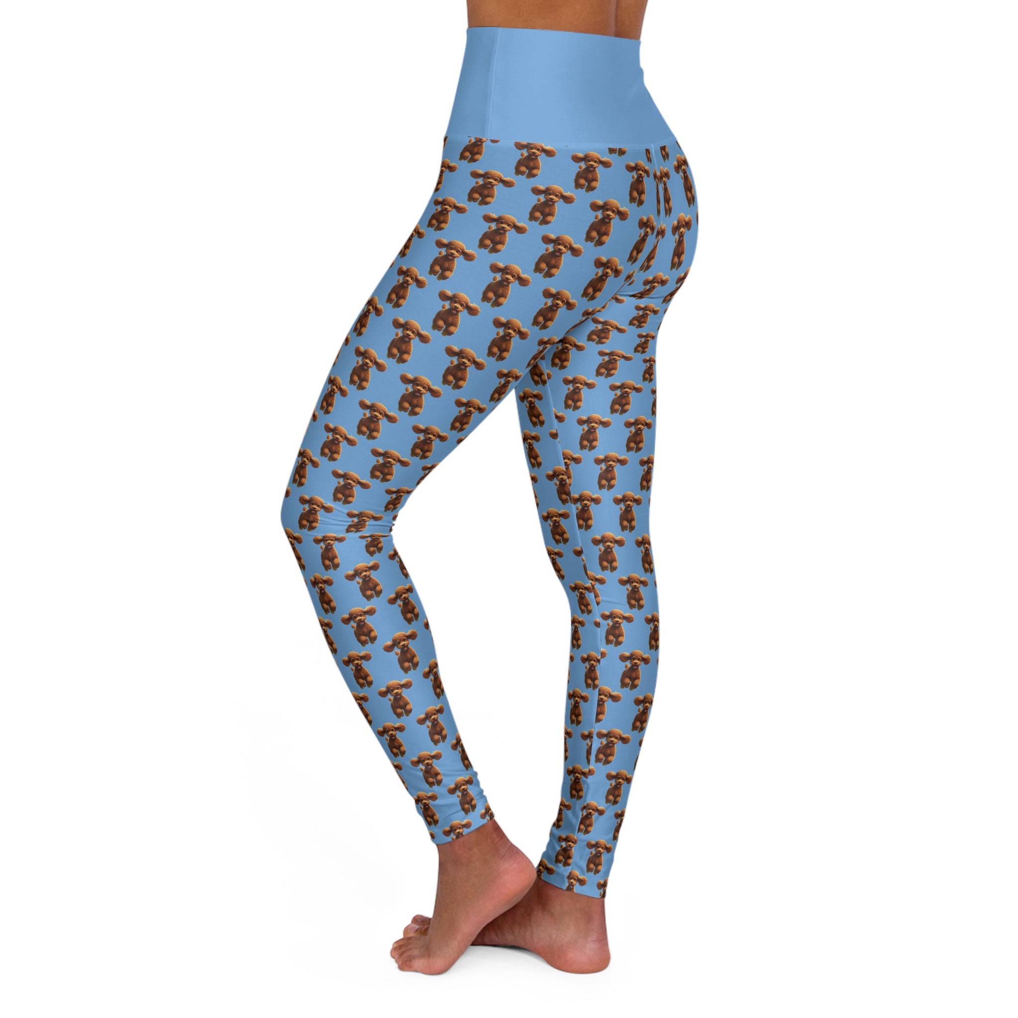 Brown Poodle High-Waist Leggings