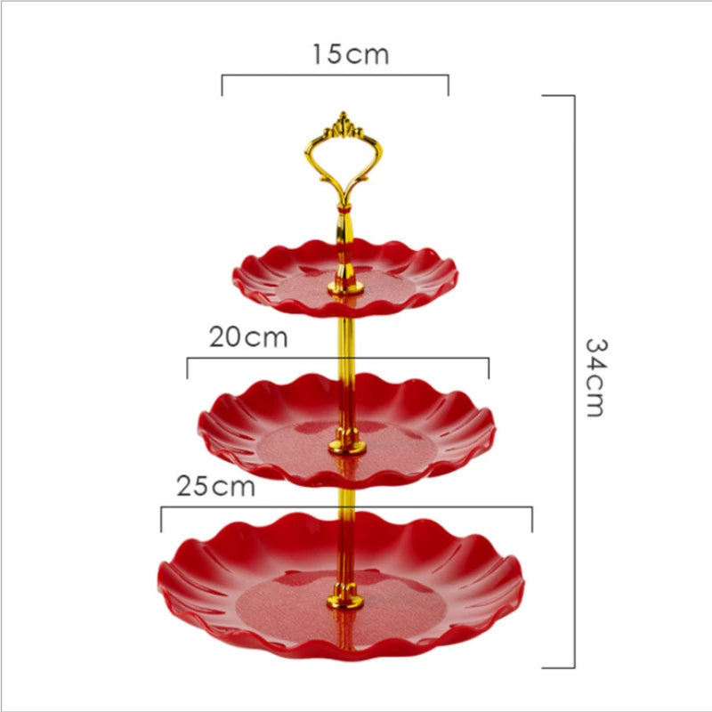 Cake Stand Plastic Dessert Stand Cupcake Holder Multi Layer Fruit Tray for Graduation Party Birthday Wedding Dessert Display