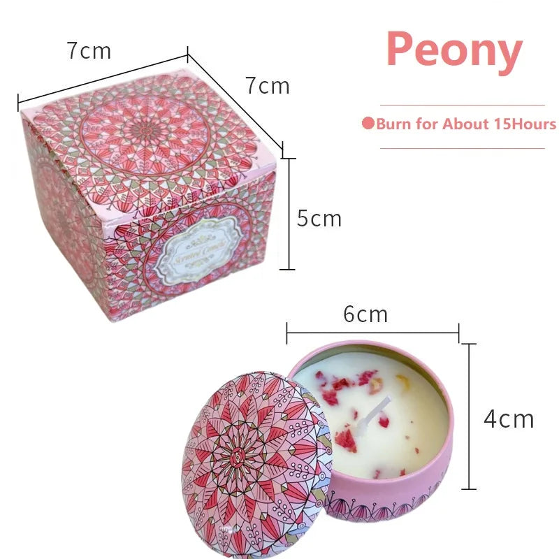Vintage Scented Soy Wax Candle Jars Flower Fragrance