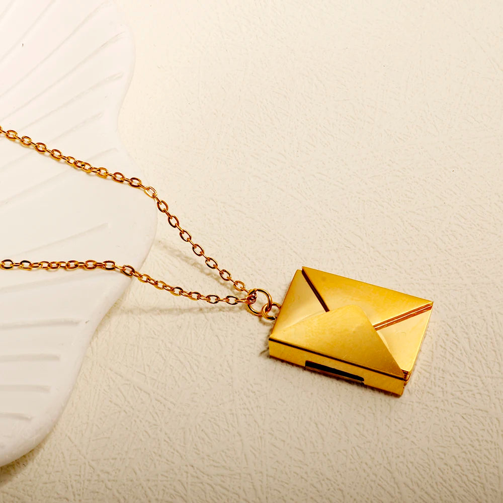 Gold Envelope Pendant