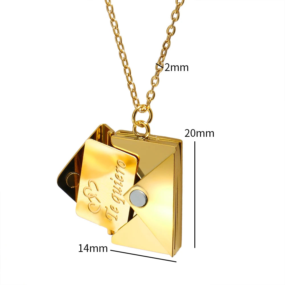 Gold Envelope Pendant