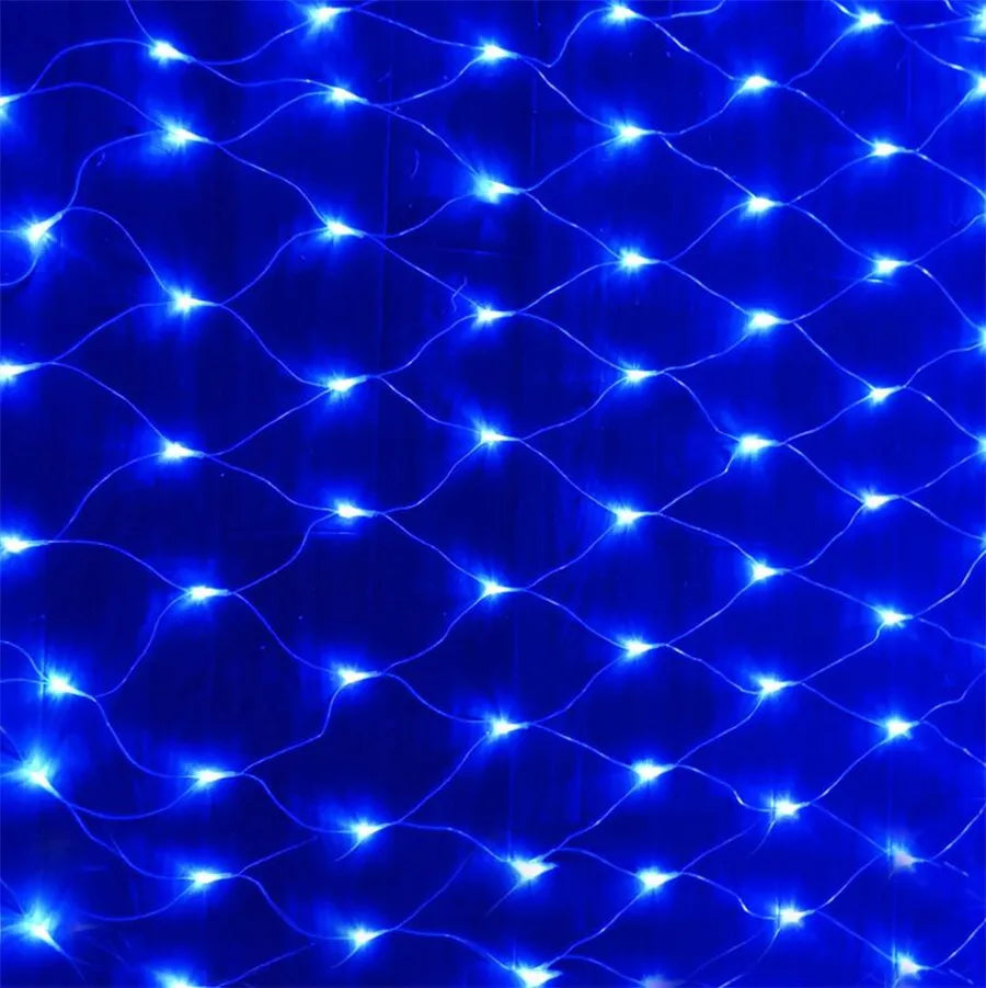 Room Decor Curtain LED Net Mesh Fairy Lights String EU/US Plug Christmas Wedding Garland for Bedroom Garden Wall outdoor